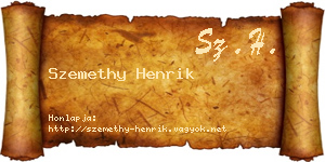 Szemethy Henrik névjegykártya