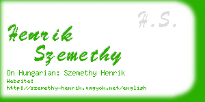 henrik szemethy business card